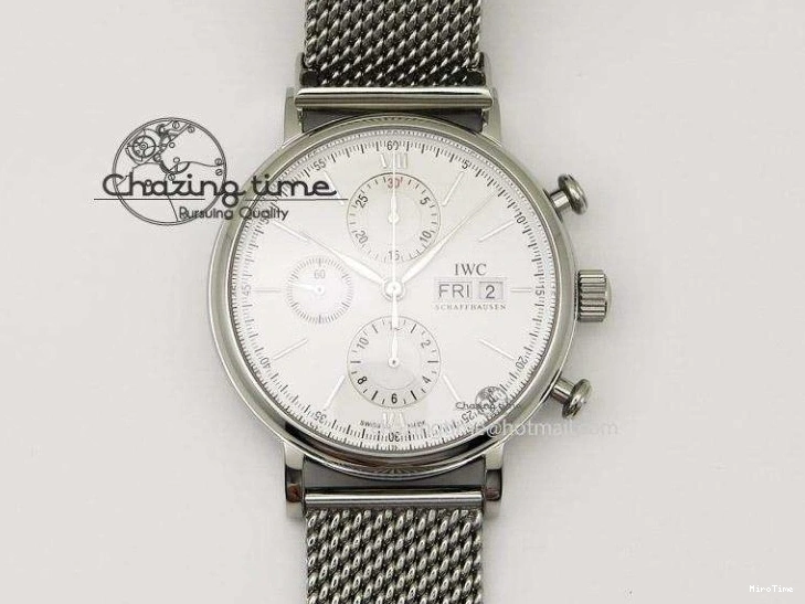 MIROTIME 1231 Portofino SCHAFFHAUSEN SS MKF 1:1 Best Edition Silver Dial Diamond On Mesh Bracelet A Lightweight 7339